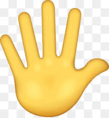 A yellow hand with five fingers is shown.
