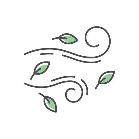 A drawing of leaves and swirls on a white background